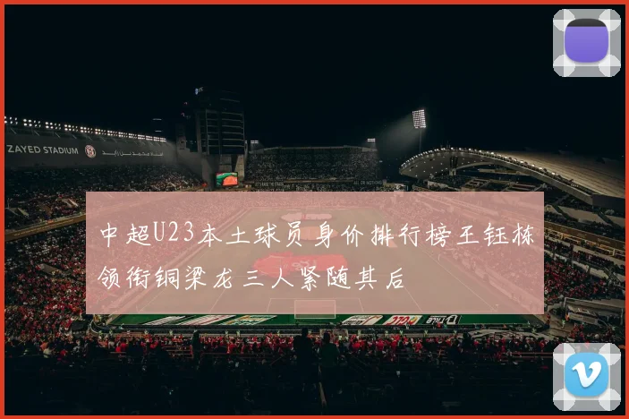 中超U23本土球员身价排行榜王钰栋领衔铜梁龙三人紧随其后